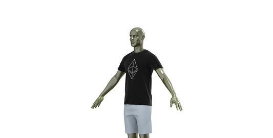 Ethereum T-Shirt by Heisel modeled by a digital avatar.