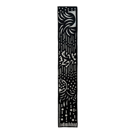 One-of-One Artwork Recycled Material Fleece Scarf with 3M Reflective #005